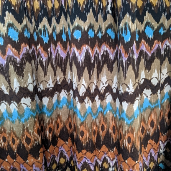 Multicolor tie waist boho silky maxi skirt - Picture 3 of 6